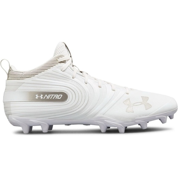 Under Armour • Mens Nitro Mid MC Football Cleats in White - Picture 1 of 5